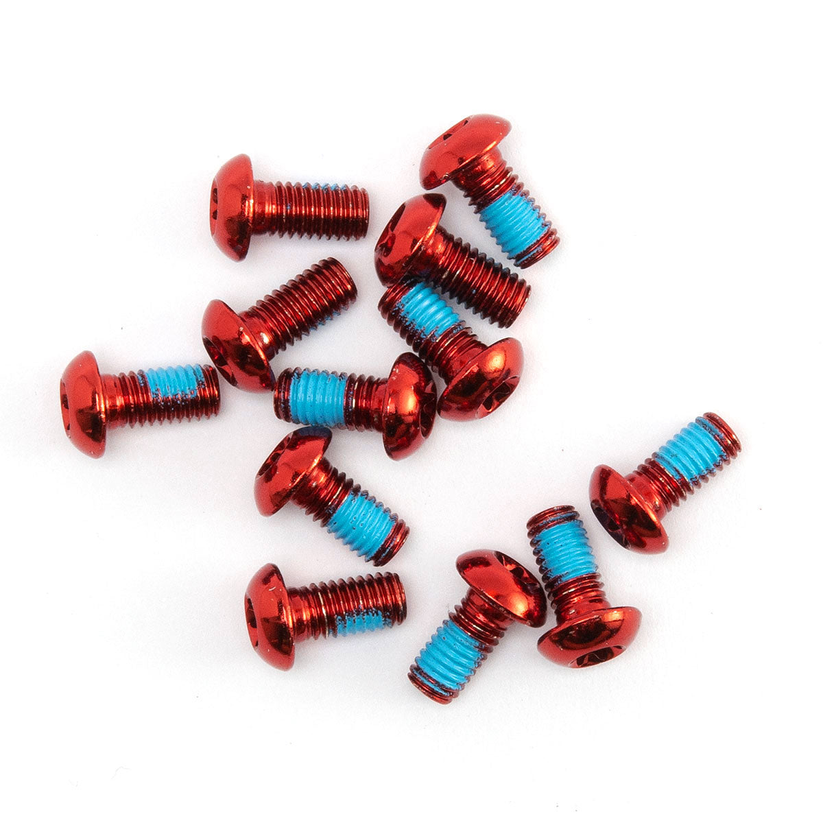 6-Pack Red Stainless Steel MTB Disc Brake Rotor Bolts – M5 X 10mm, T25 Torx – Made In Japan