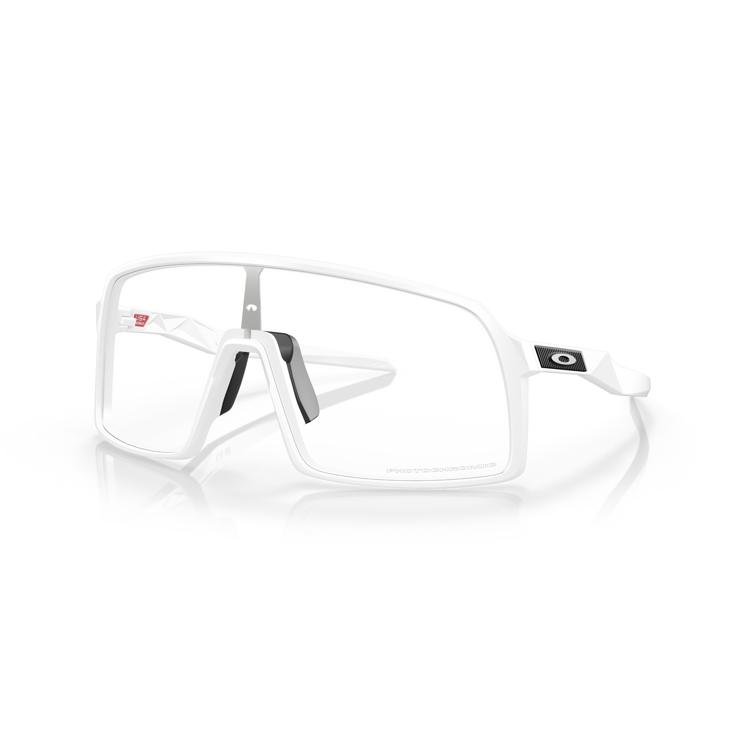 Oakley Sutro Sunglasses - XL - 137mm - Matte White - Clear To Black Iridium Photochromic Lens