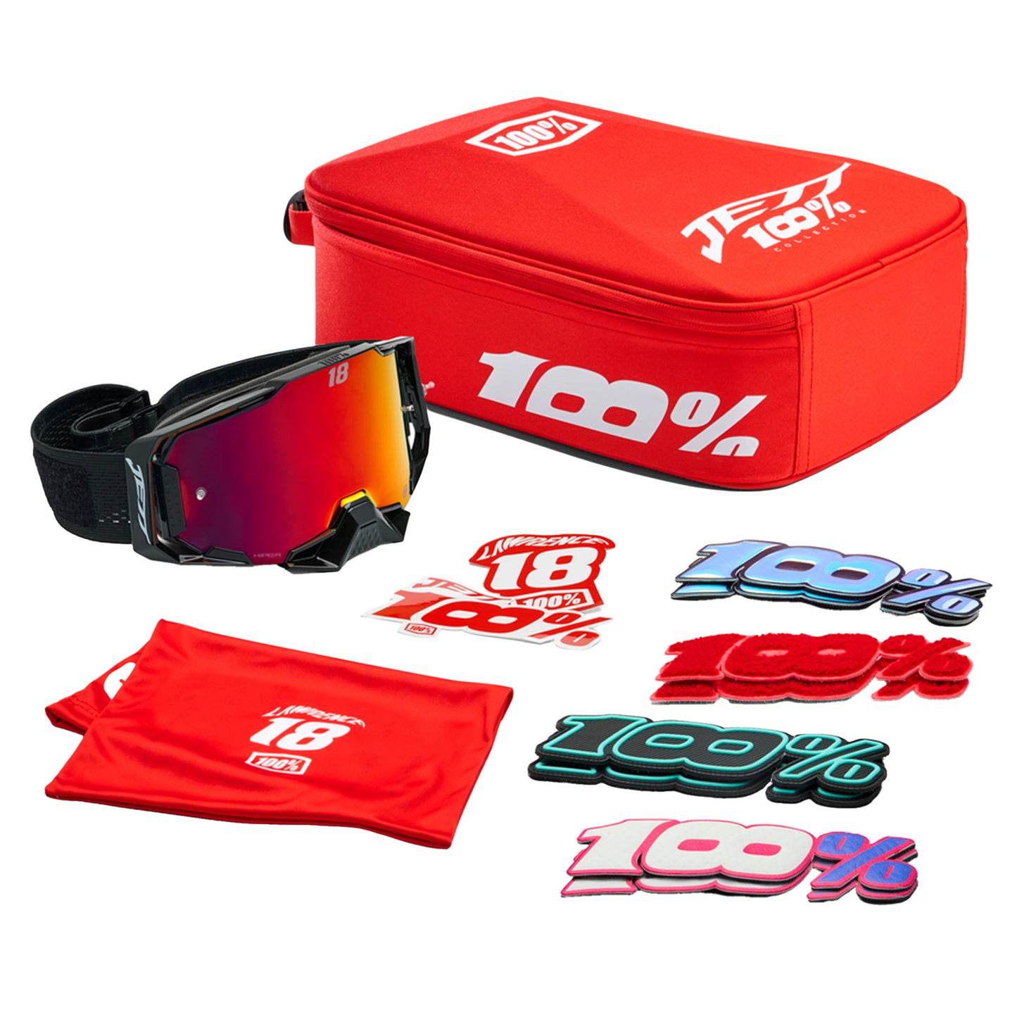 100 Percent Armega Hiper Goggles - One Size Fits Most - Jettpak Special - Mirror Red - Image 5