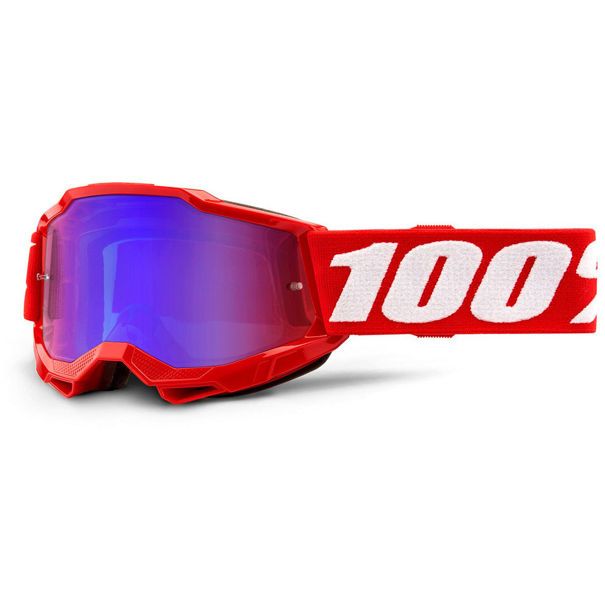 100 Percent Accuri 2 Youth Goggles - One Size Fits Most - Neon Red - Red - Blue Mirror Lens - 2021 - One Size Fits Most