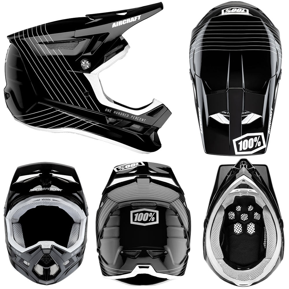 100 Percent Aircraft Composite Full Face Helmet - M - Silo
