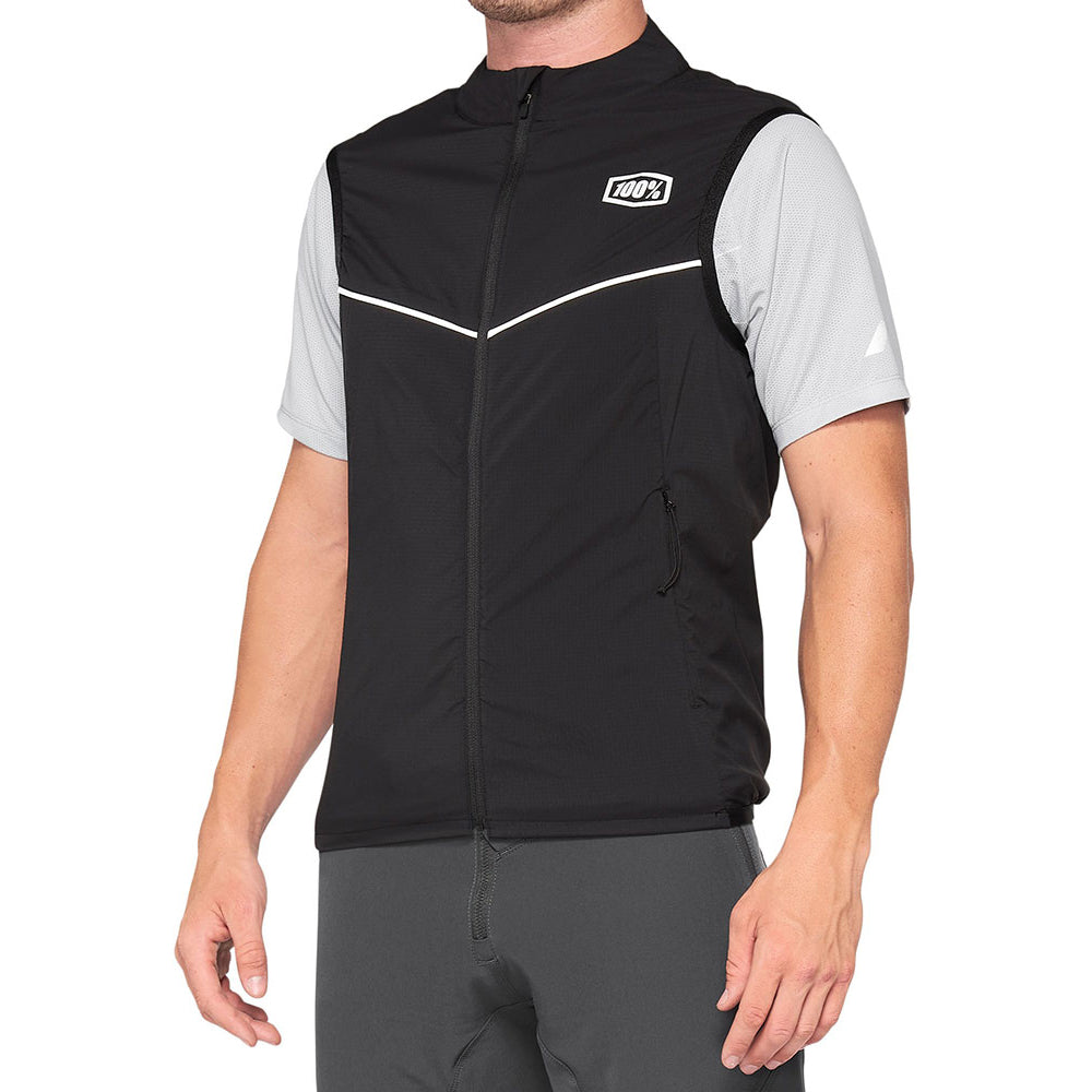 100 Percent Corridor Stretch Windbreaker Vest - M - Black
