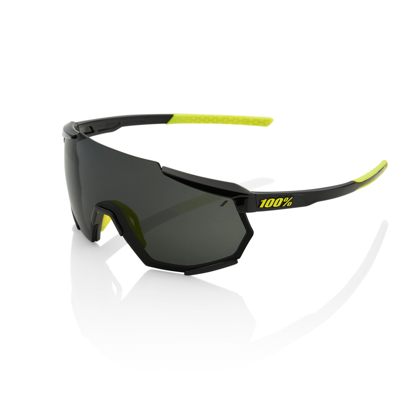 100 Percent Racetrap Sunglasses - One Size Fits Most - Gloss Black Smoke Lens