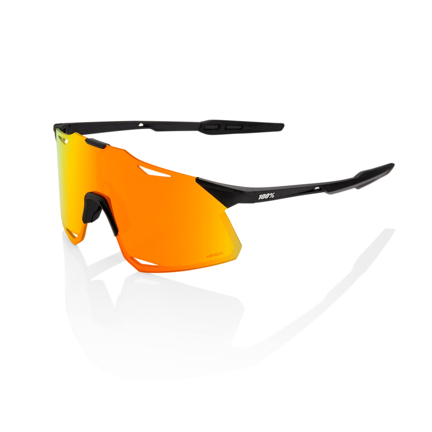 100 Percent Hypercraft Sunglasses - One Size Fits Most - Matte Black Hiper Red Multilayer Mirror Lens 2021