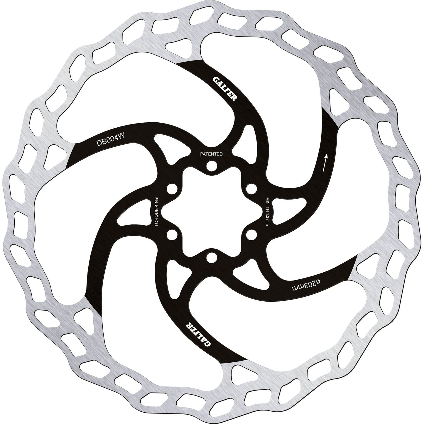 Galfer Wave 6 Bolt Disc Brake Rotor - 203mm - 6 Bolt - 1.8mm
