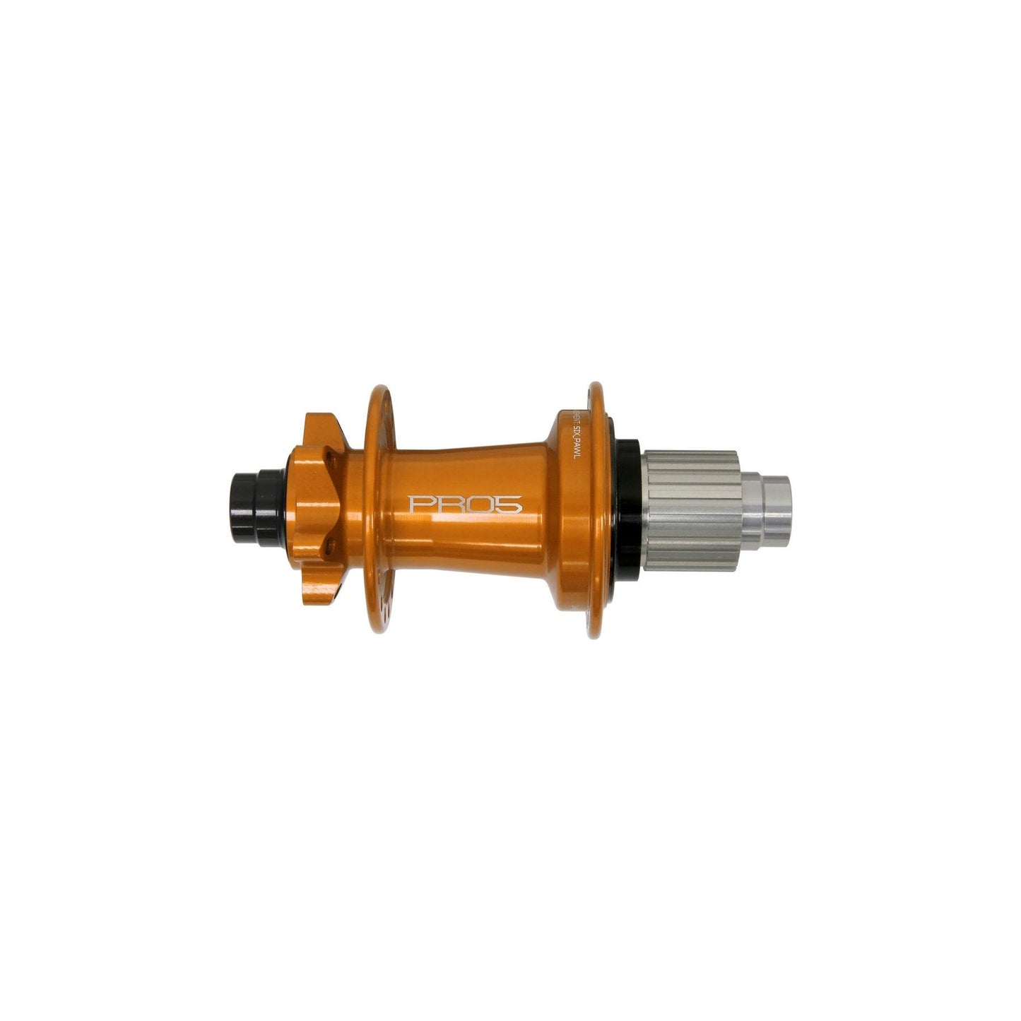 Hope Pro 5 Rear 6 Bolt 12x148mm Disc Hub - Rear - 12x148mm Boost - Shimano Microspline - 6 Bolt - 32 Hole - J-Bend - Orange
