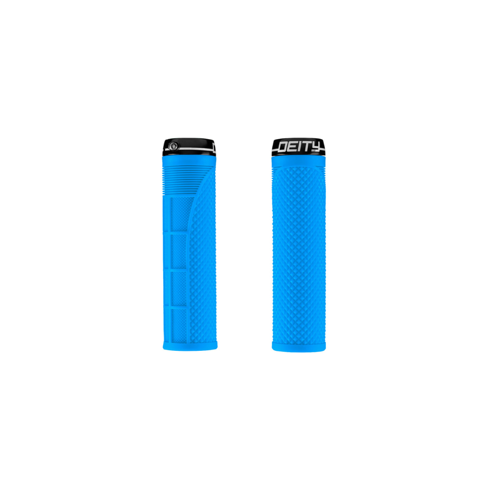 Deity Megattack Single Clamp Lock On Grips - Blue - Single Lock On Grips