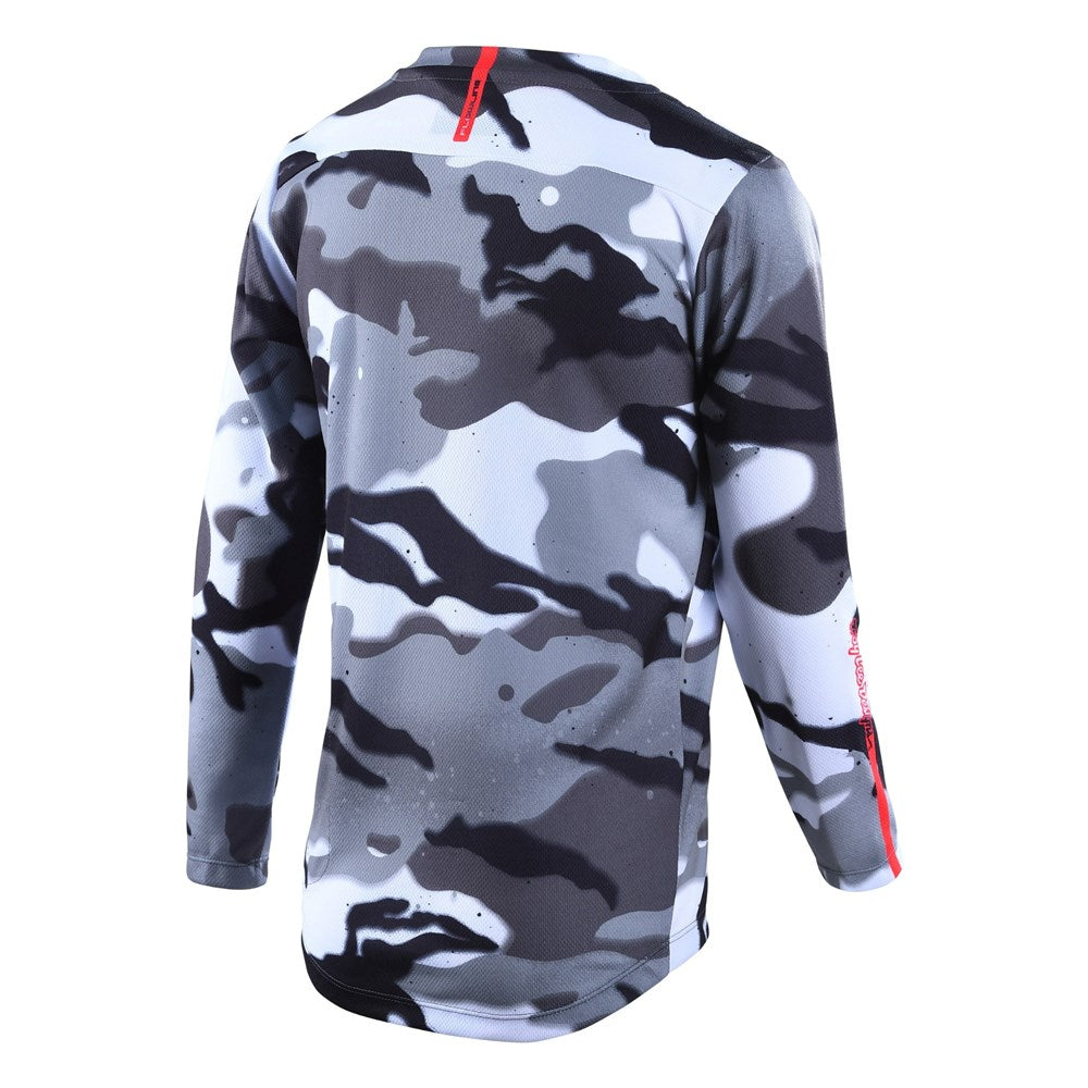 TLD Flowline Youth Long Sleeve Jersey - Youth S - Spray Camo White