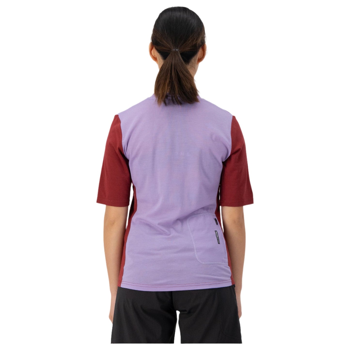 Mons Royale Women's Redwood Enduro VT Short Sleeve Jersey - Women's M - Cedar - Cherry - Lupin