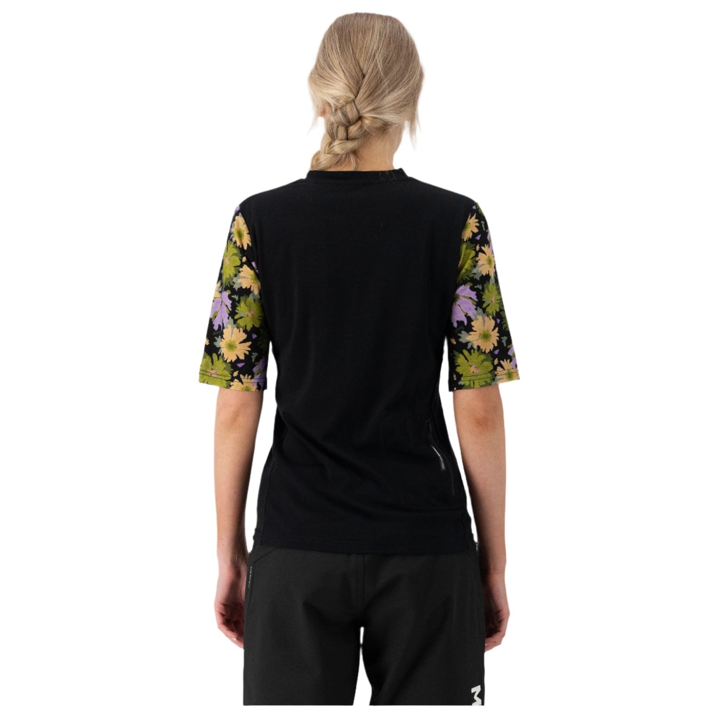 Mons Royale Women's Redwood Enduro VT Short Sleeve Jersey - Women's XL - Alpine Bloom - Black