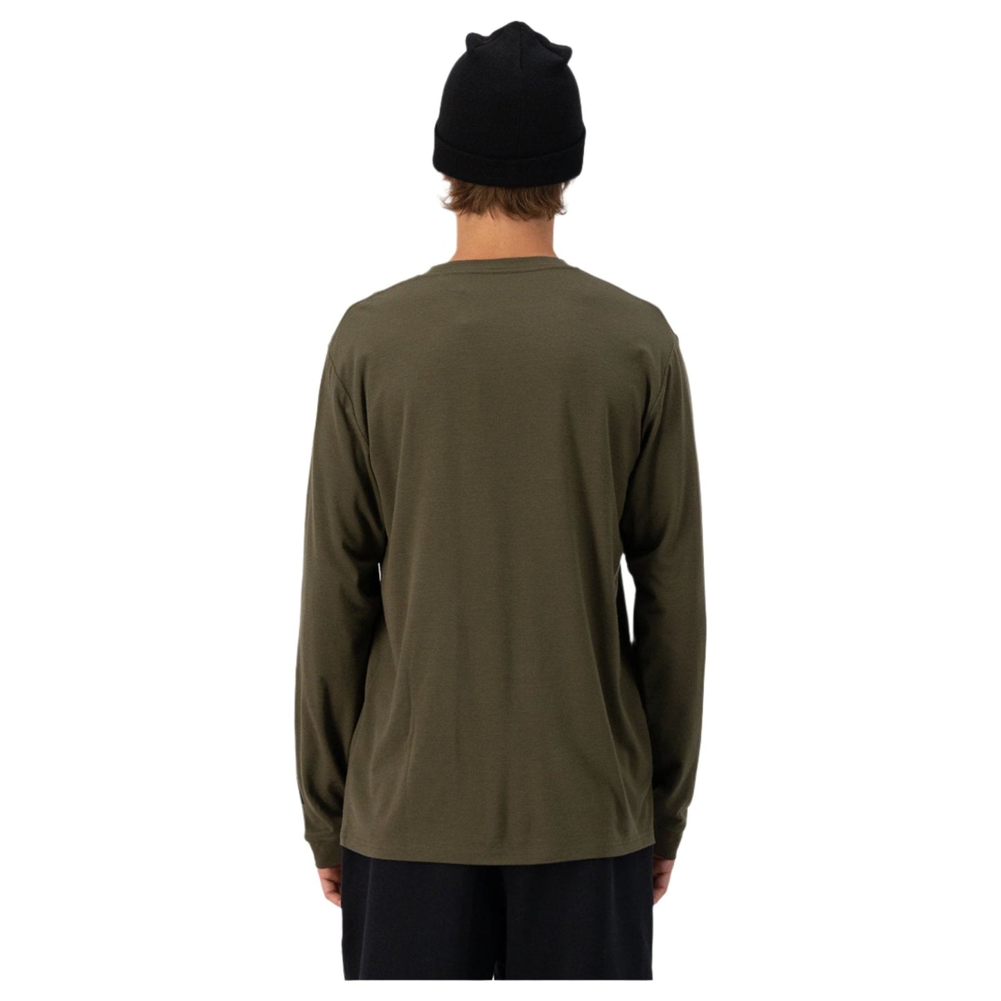 Mons Royale Icon Long Sleeve Men's T-Shirt - M - Dark Olive