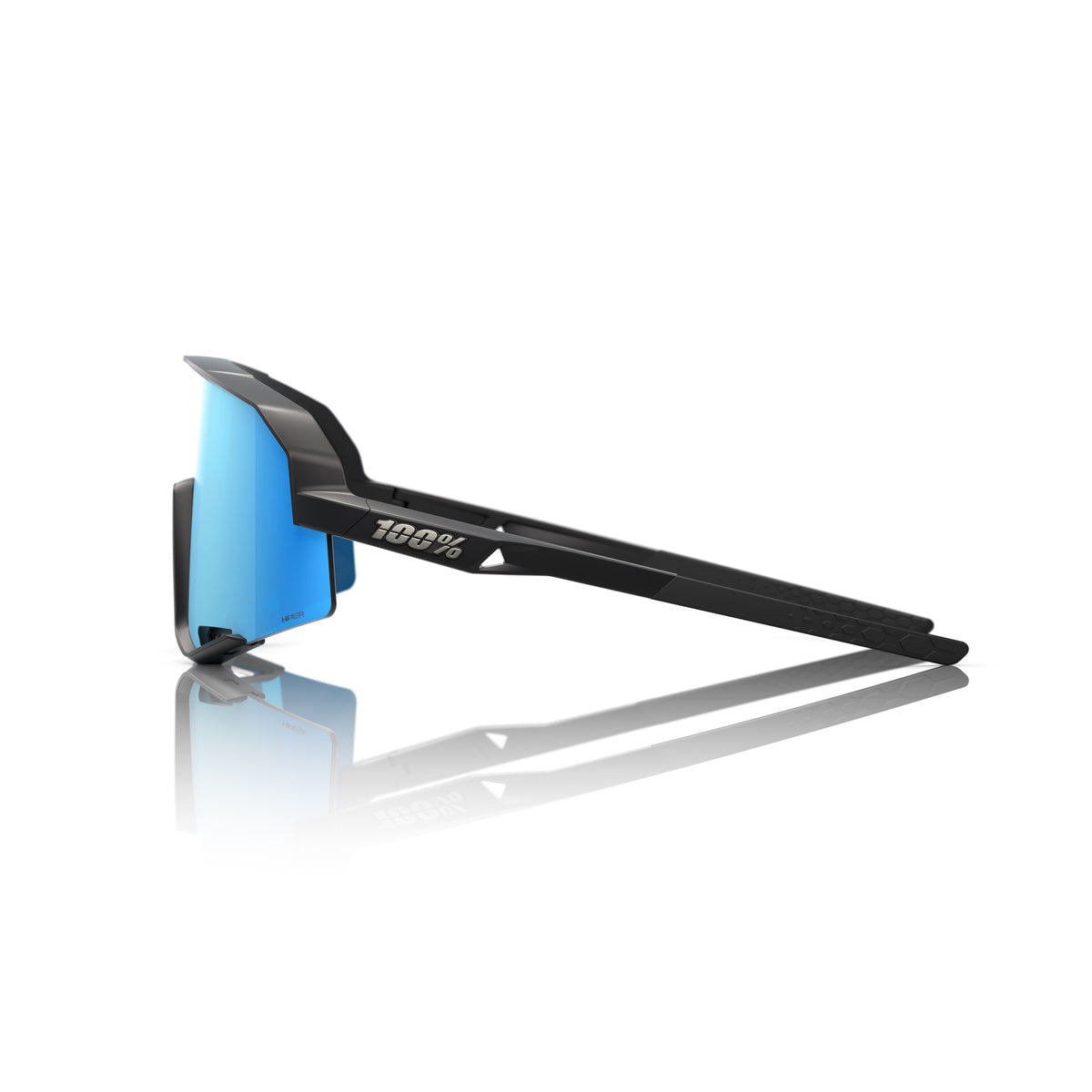 100 Percent Slendale Sunglasses - One Size Fits Most - Matte Black Hiper Blue Mirror Lens