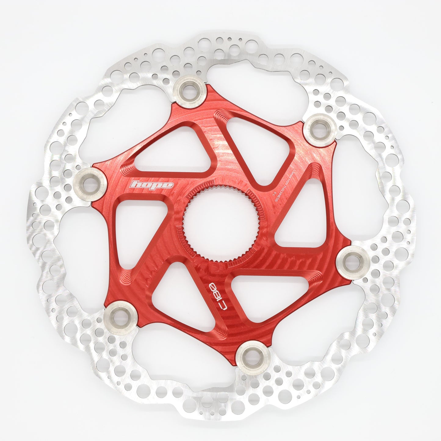 Hope Floating Disc Brake Rotor - 200mm - Centrelock - Standard - 1.8mm to 1.9mm - Red
