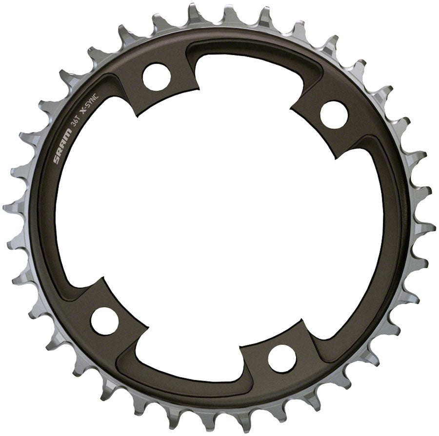 SRAM X-SYNC 12 Speed Chainring - Four Bolt - 107 BCD - Standard Crank Chainline - Oval - 42T - 12 Speed - Blast Black - Alloy