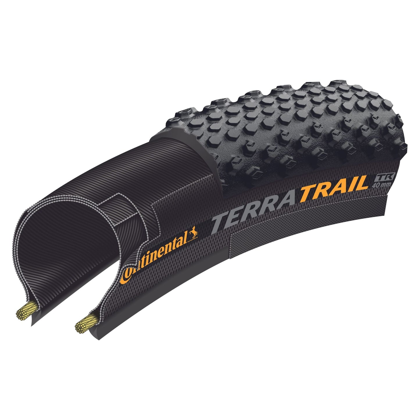 Continental Terra Trail Tyre - 700c - 40c - Yes - Pure Grip - ShieldWall - Medium - Light Duty Protection - Folding - Black