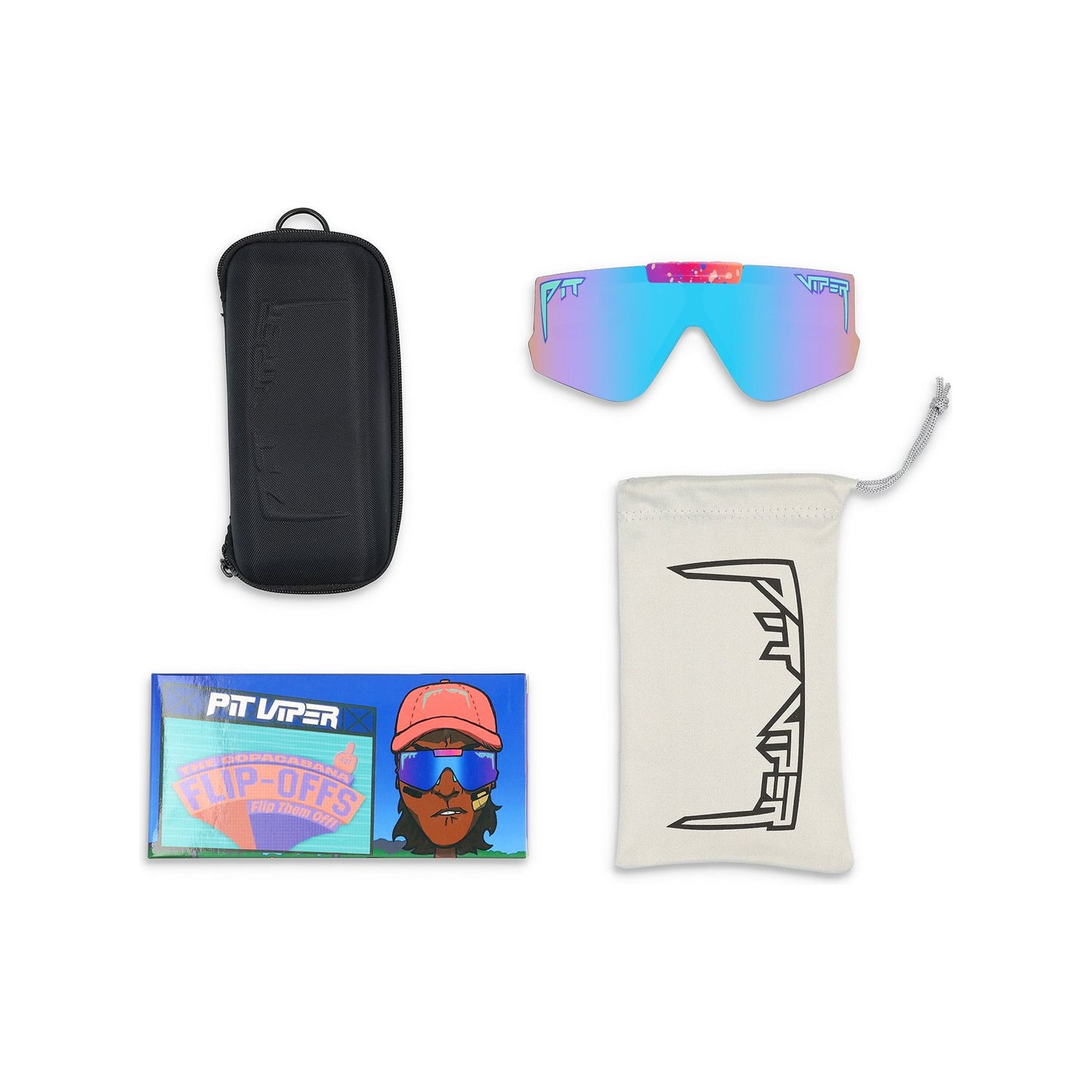 Pit Viper Flip-Offs Sunglasses - The Copacabana - Pink - Mirror Non-Polarized Lens