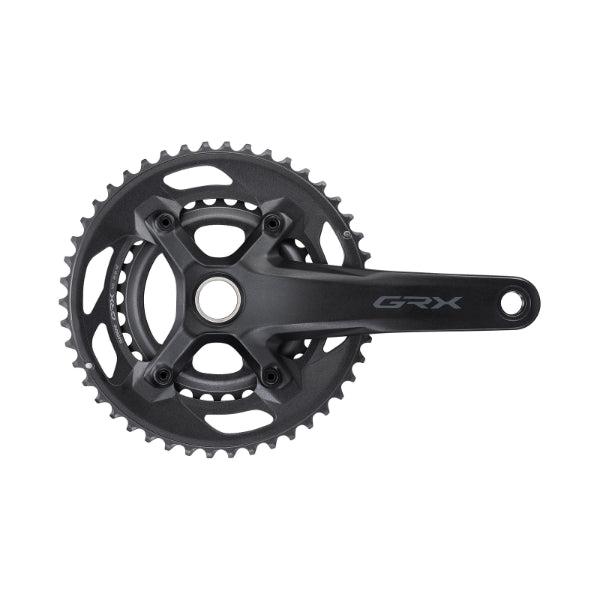 Shimano GRX FC-RX600 2x10 Speed Crankset - 68-70mm Shell - 24mm - Four Bolt - 110-80 BCD Asymmetric Shimano - 172.5mm - Black - 46-30T - 46.9mm Chainline
