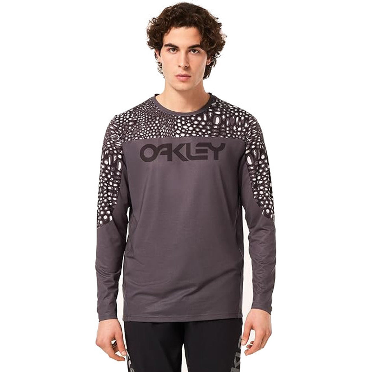 Oakley Maven Coast Long Sleeve Jersey - M - Distorted Frogskin Black