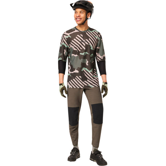 Oakley Ride Free Short Sleeve Jersey - 2XL - Green Stripe - Grip Camo