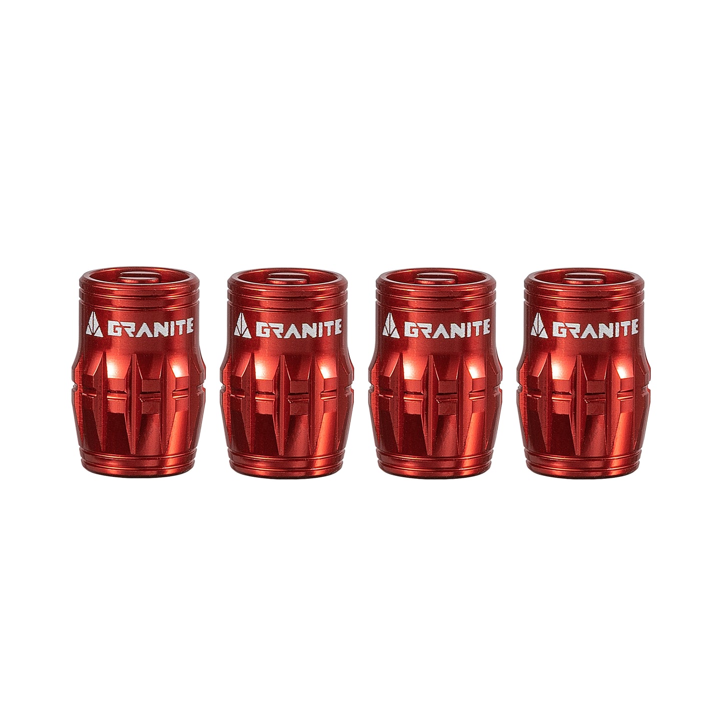 Granite Design Juicy Nipple Schrader Valve Cap Pair - Red