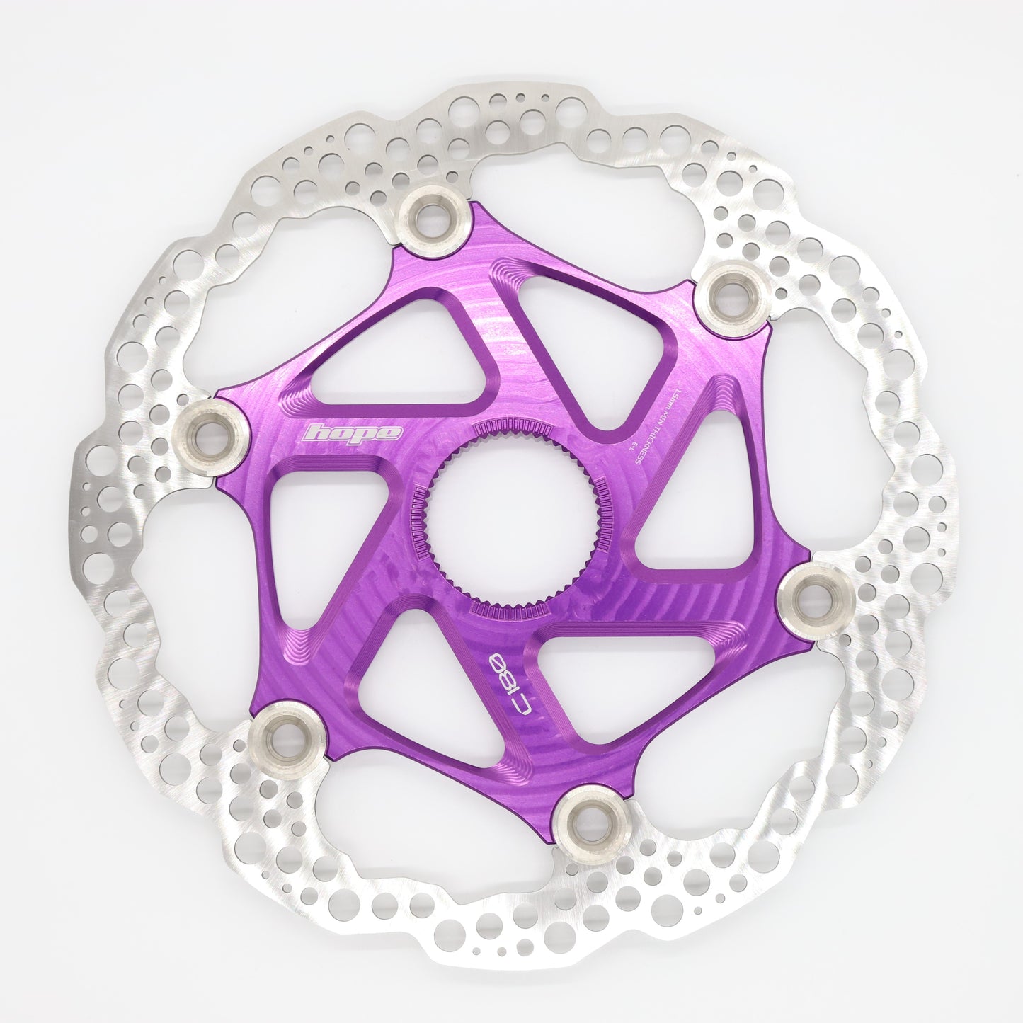 Hope Floating Disc Brake Rotor - 200mm - Centrelock - Standard - 1.8mm to 1.9mm - Purple