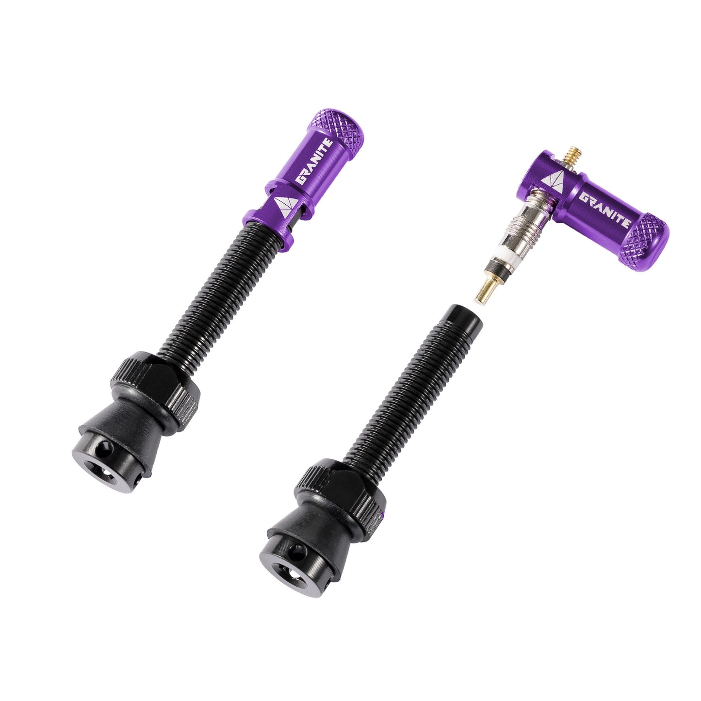 Granite Design Juicy Nipple Valve Cap and Valve Pair - 44mm - Purple
