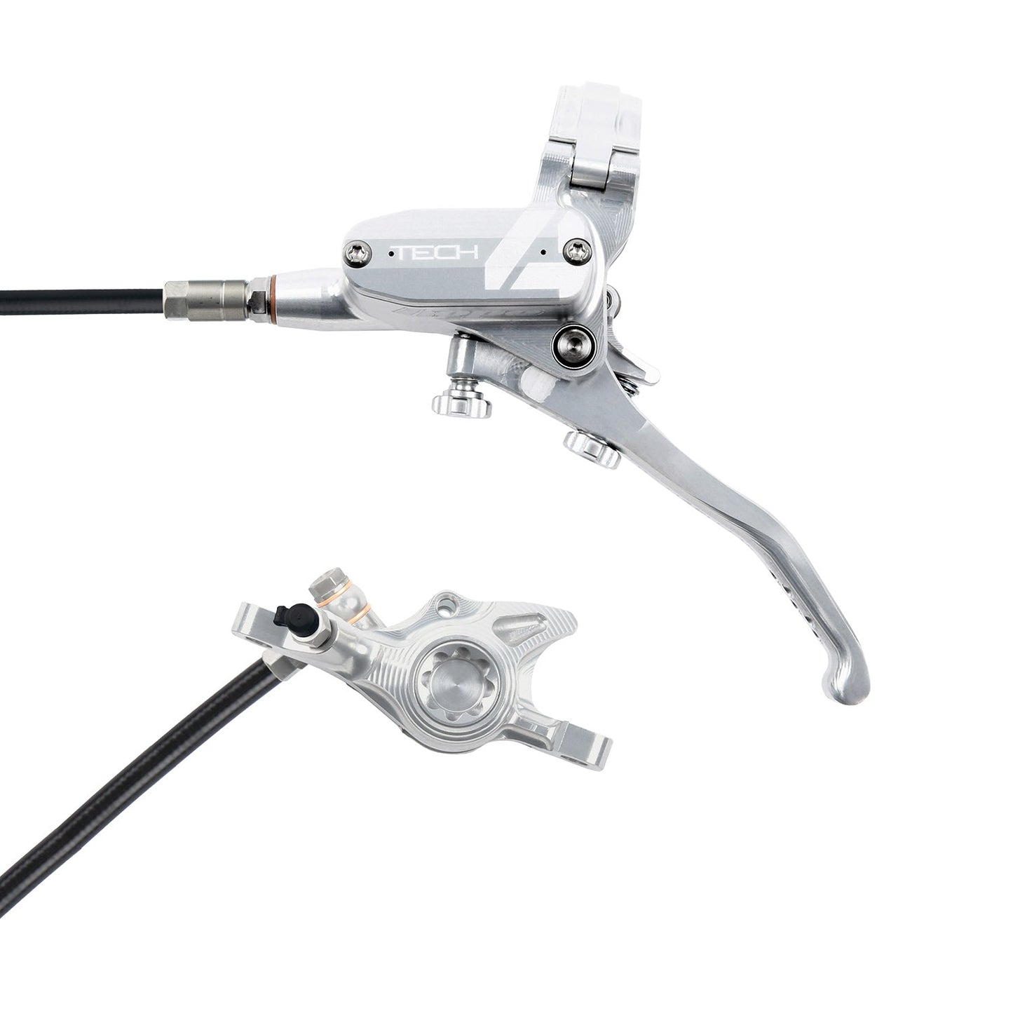 Hope Tech 4 X2 Disc Brake - Rear - Left Lever - 1720mm - Silver - Silver