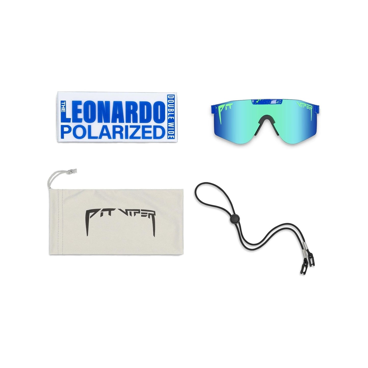 Pit Viper Original Wide Sunglasses - The Leonardo - Blue - Mirror Polarized Lens