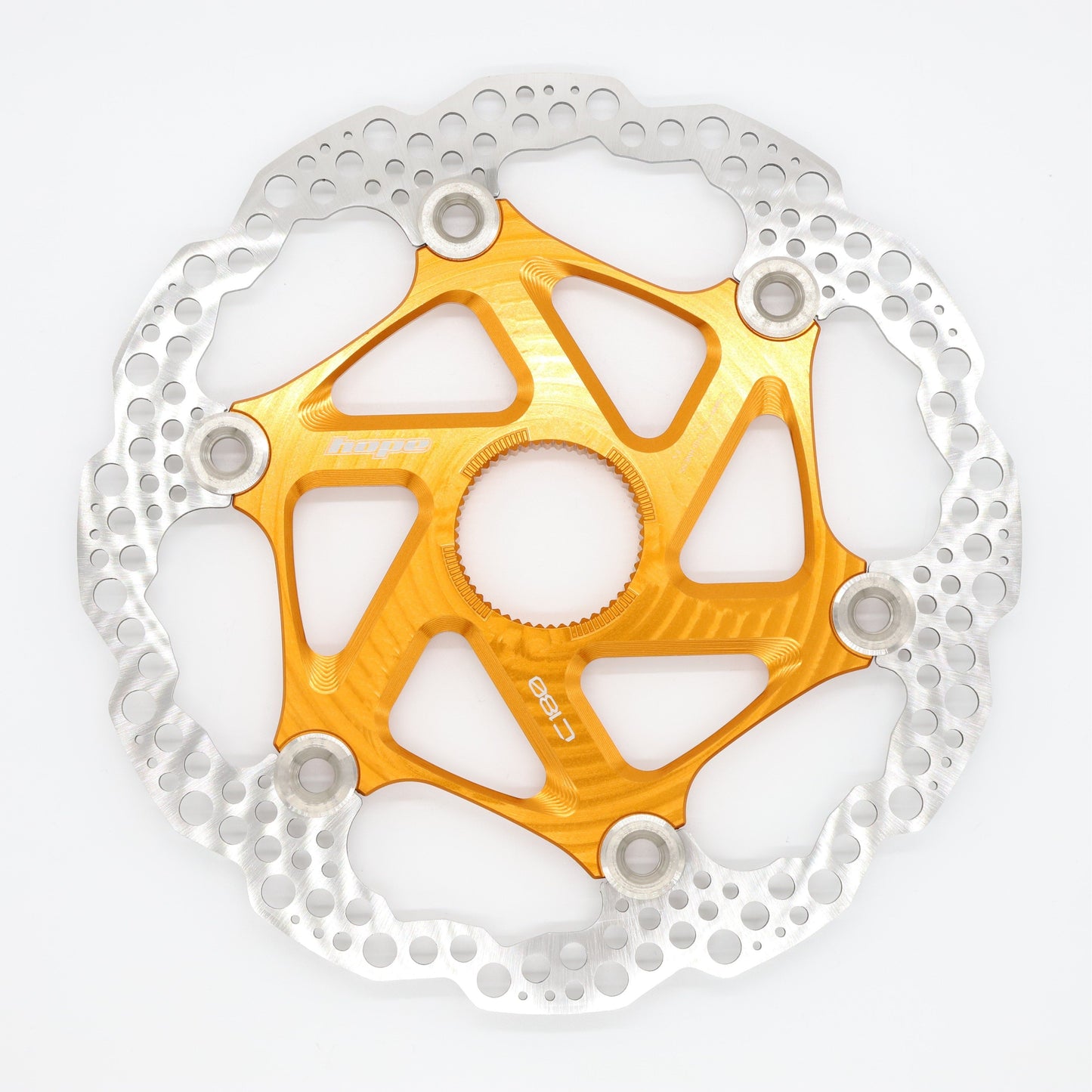 Hope Floating Disc Brake Rotor - 160mm - Centrelock - Standard - 1.8mm to 1.9mm - Orange