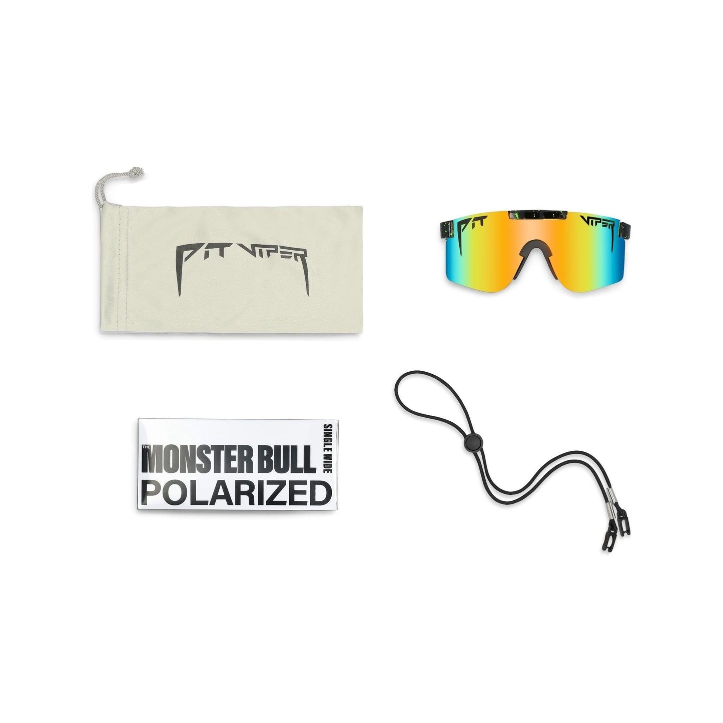 Pit Viper Original Sunglasses - The Monster Bull - Black - Mirror Polarized Lens