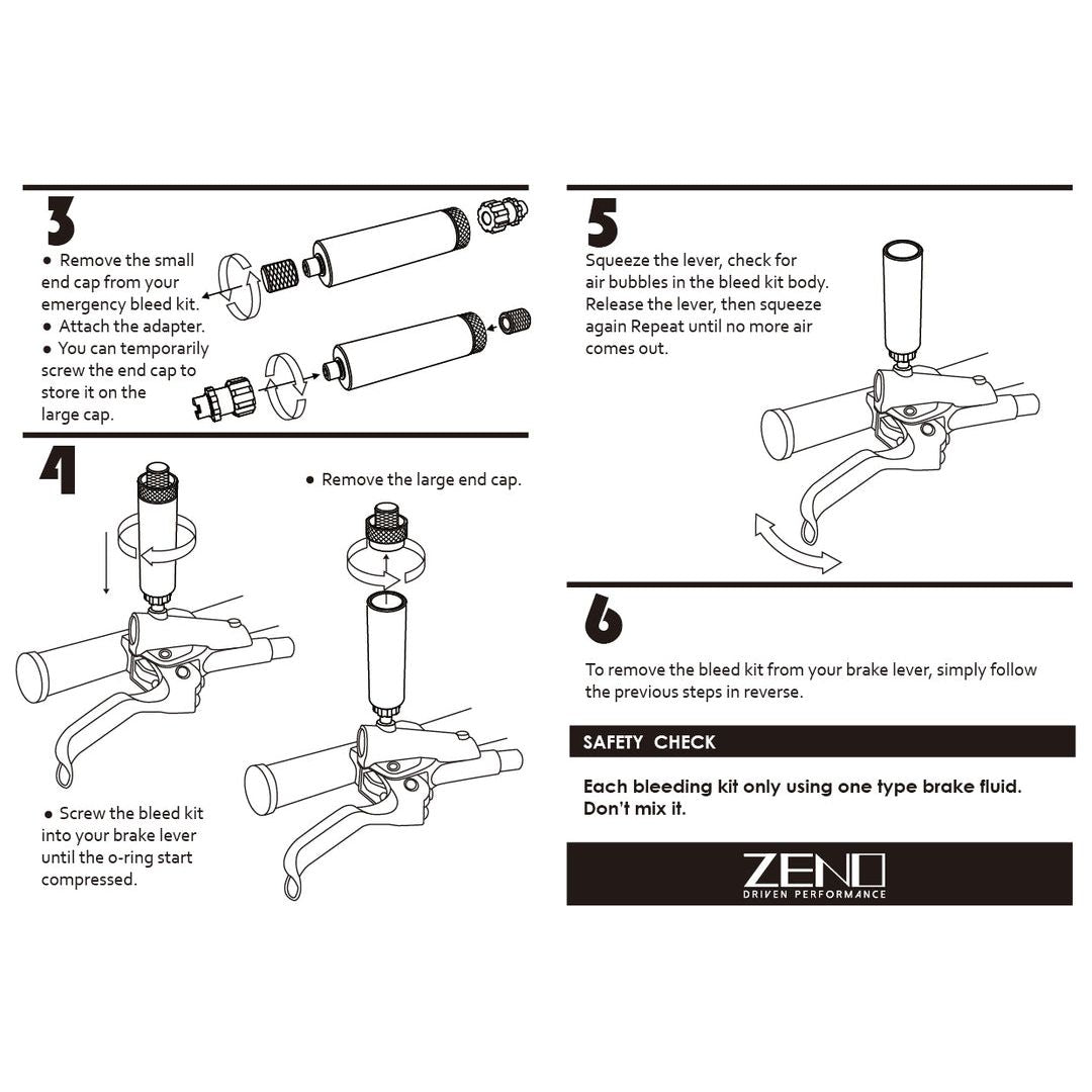 Zeno Emergency Hydraulic Bleed Kit - Bleeding Tool - Black