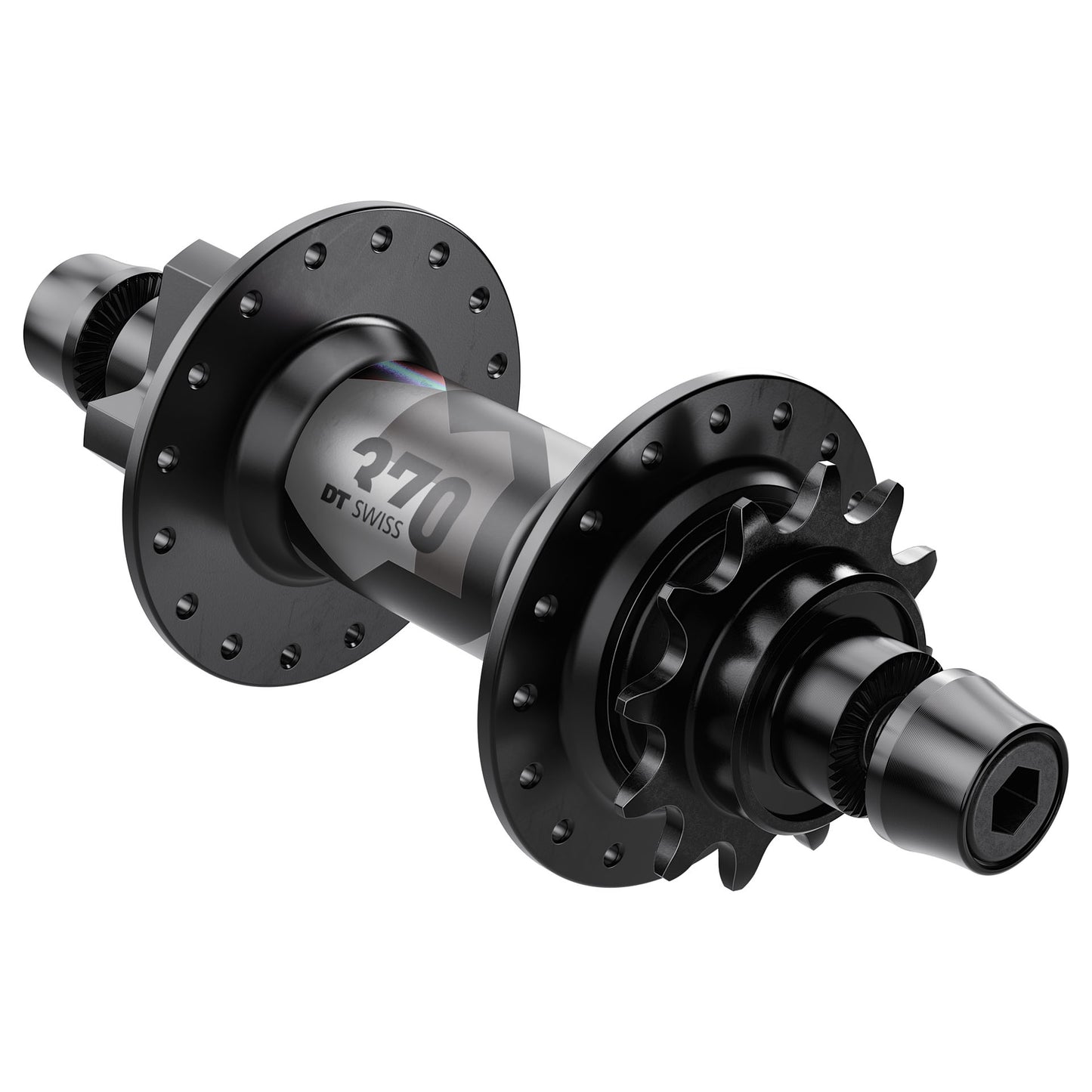 DT Swiss 370 Rear Hub - Rear - 10x135mm - No Disc - 32 - J Bend - Black