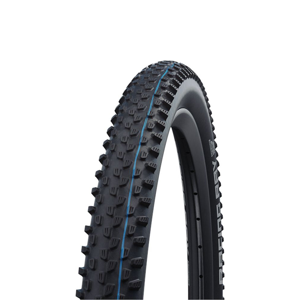 Schwalbe Racing Ray HS489 Tyre - 27.5 Inch - 2.25 Inch - Yes - Addix SpeedGrip - SnakeSkin - Hard - Light Duty Protection - Folding - Black - Blue