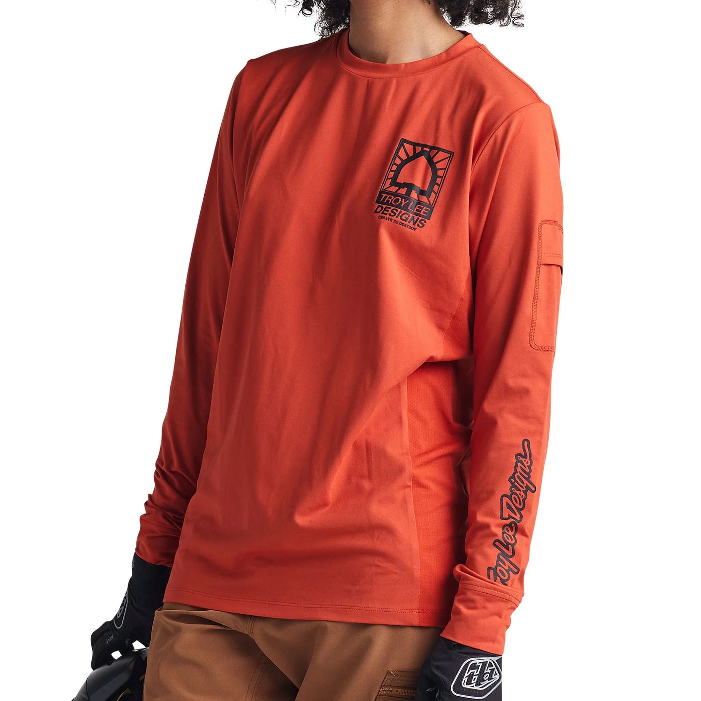 TLD Ruckus Long Sleeve Ride Tee - M - Create To Destroy Brick