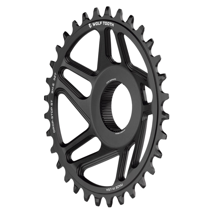Wolf Tooth Direct Mount Drop-Stop eBike Chainring - Direct Mount - Shimano - 55mm Chainline - Round - 34T - 12 Speed Shimano