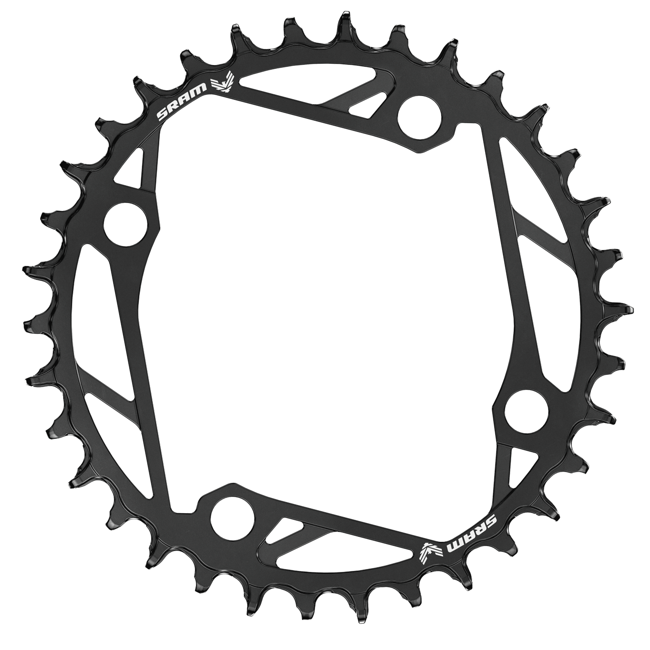 SRAM T-Type eBike 104BCD Steel Chainring - Four Bolt - 104 BCD - Standard Crank Chainline - Round - 34T - 12 Speed