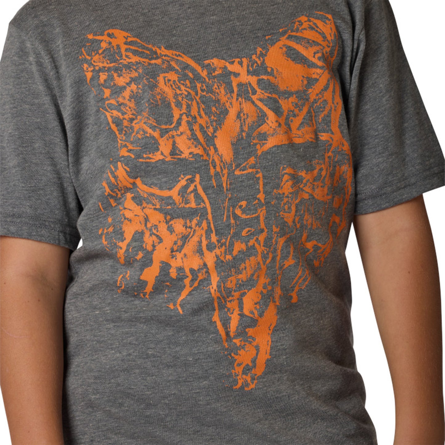 Fox Youth Image Print HD Short Sleeve Tee - S - Heather Dark Grey - Image 5