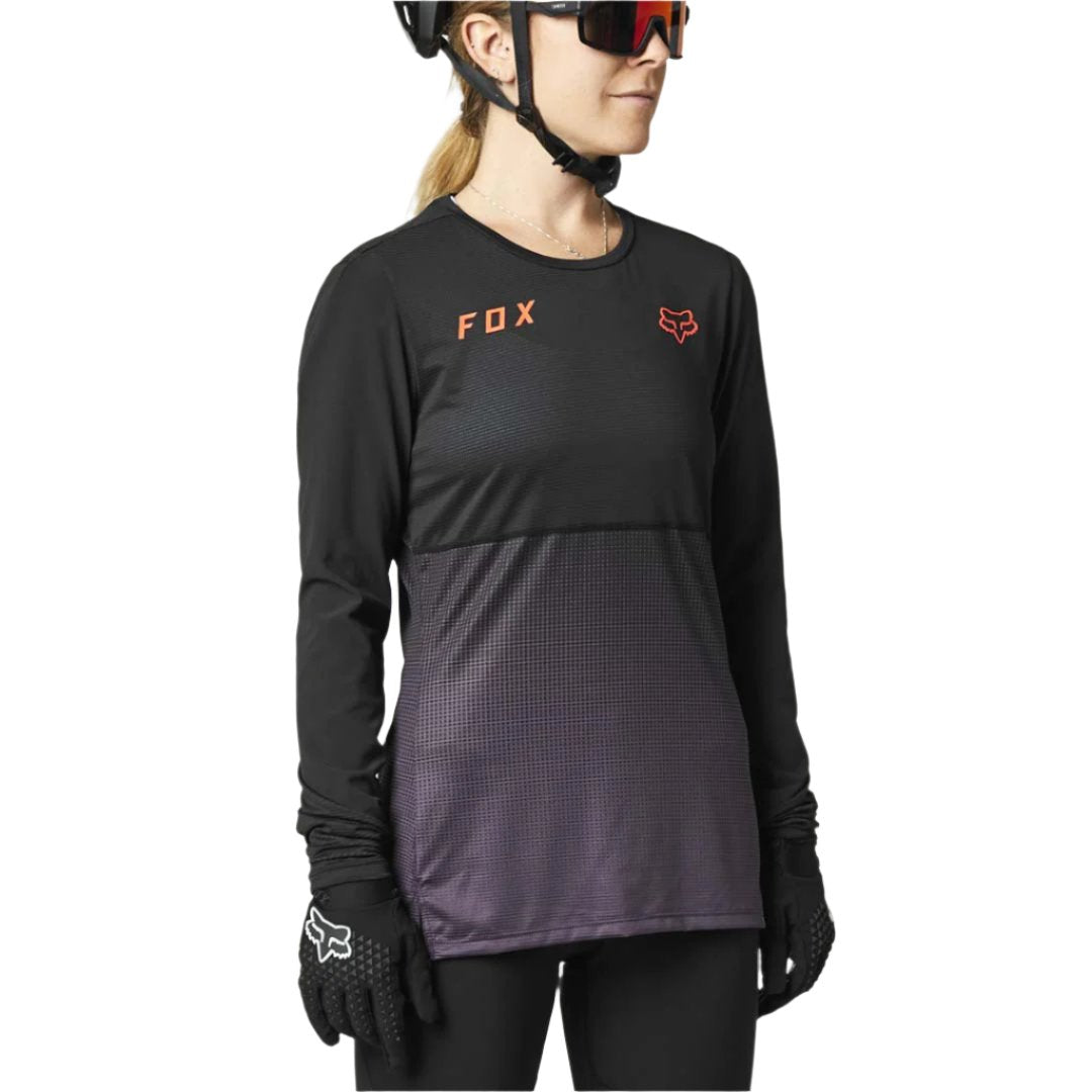 Fox Flexair Women's Long Sleeve Jersey - Women's XS - Black - 2021 - Image 1
