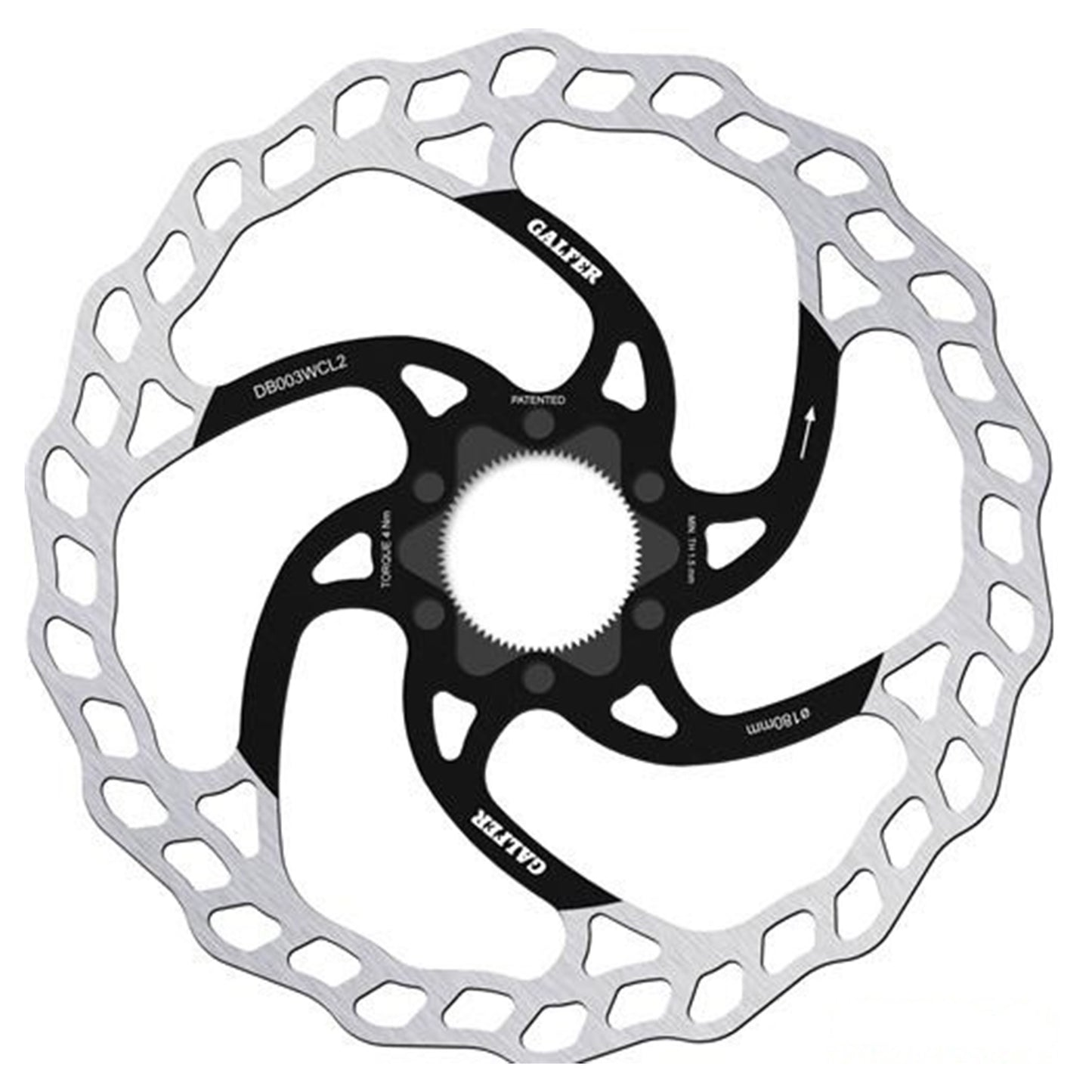 Galfer Wave Centrelock Fixed Disc Brake Rotor - 180mm - Centrelock - 1.8mm - Image 1
