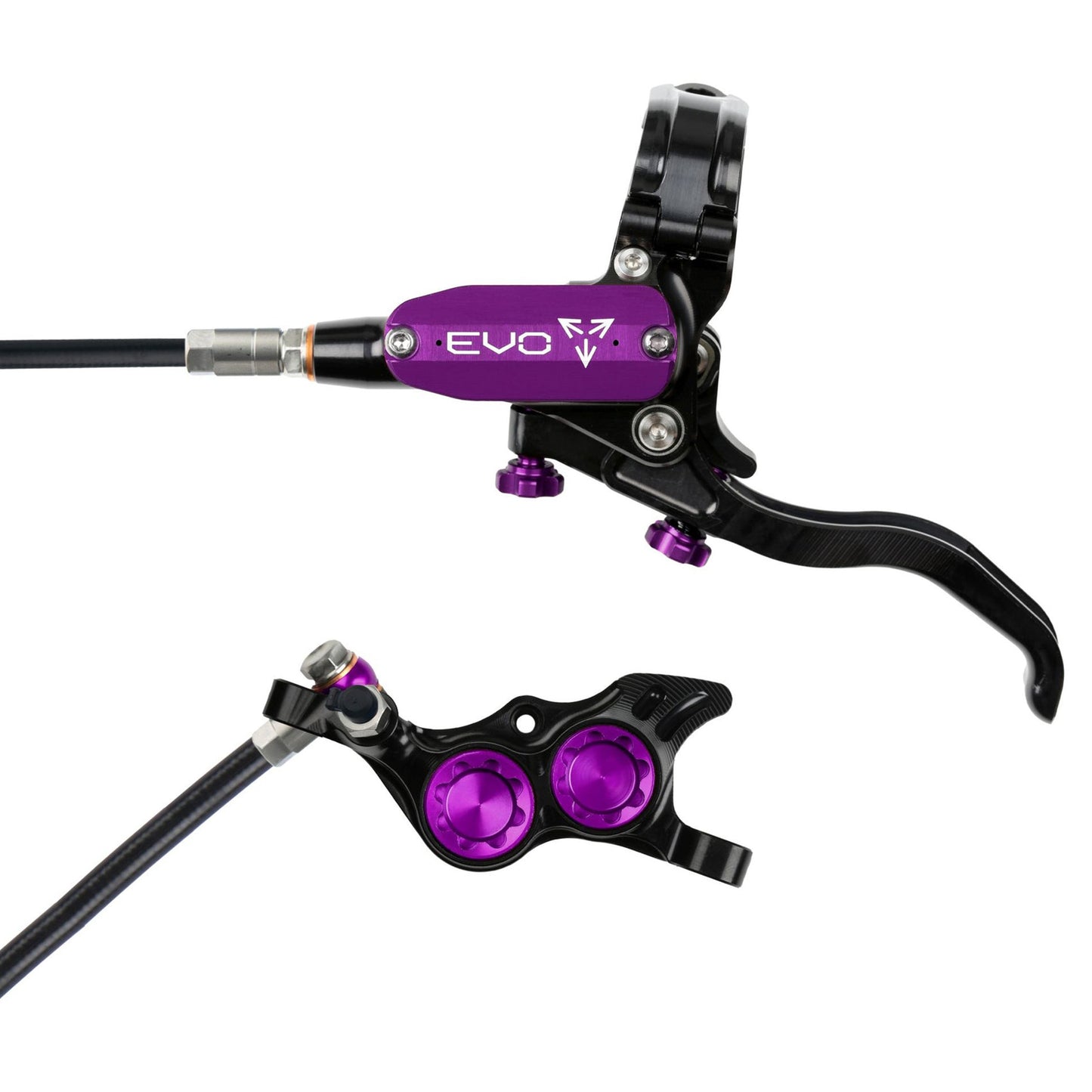 Hope Tech EVO TR4 Disc Brake - Front - Right Lever - 2000mm - Black - Purple - Image 1