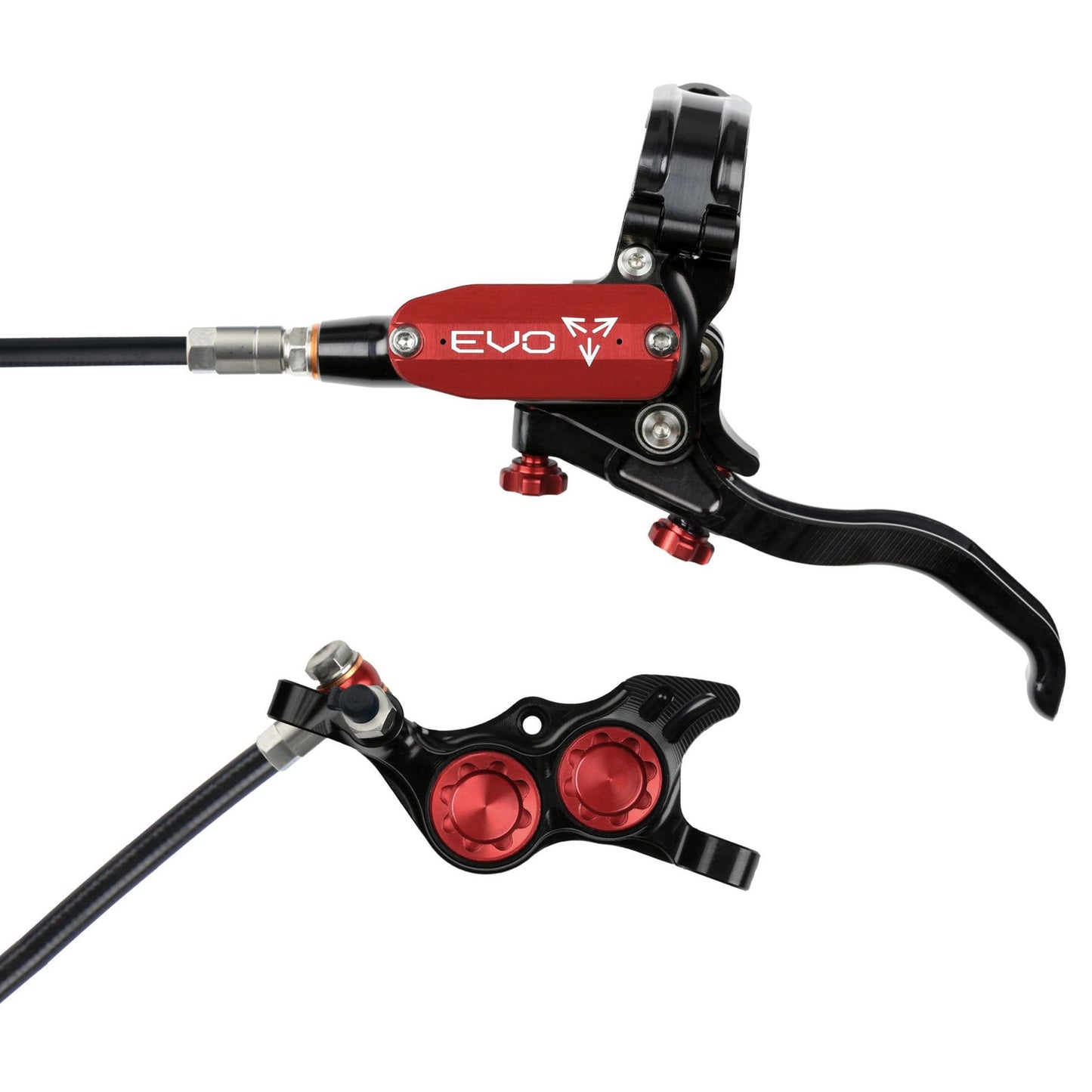 Hope Tech EVO TR4 Disc Brake - Front - Right Lever - 2000mm - Black - Red - Image 1