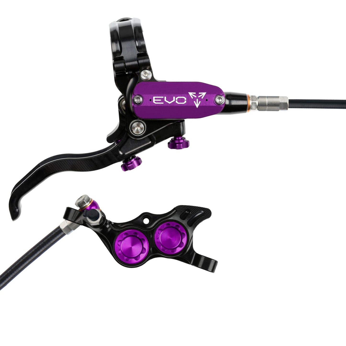 Hope Tech EVO TR4 Disc Brake - Rear - Left Lever - 2000mm - Black - Purple - Image 1