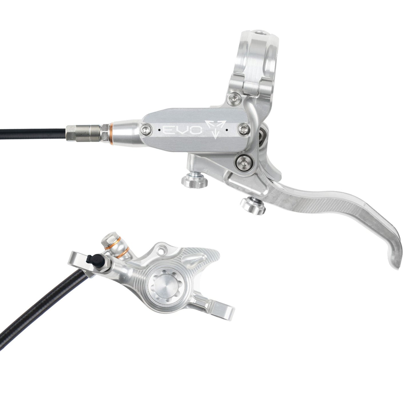 Hope Tech EVO X2 Disc Brake - Front - Right Lever - 2000mm - Silver - SIlver - Image 1