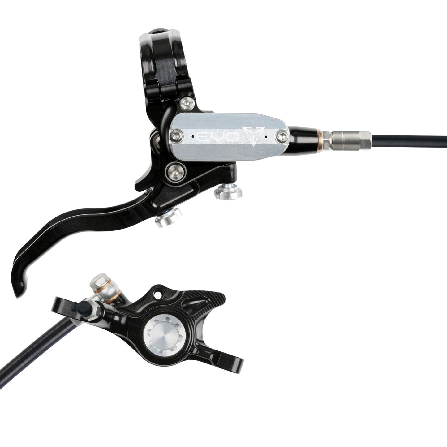 Hope Tech EVO X2 Disc Brake - Rear - Left Lever - 2000mm - Black - Silver - Image 1