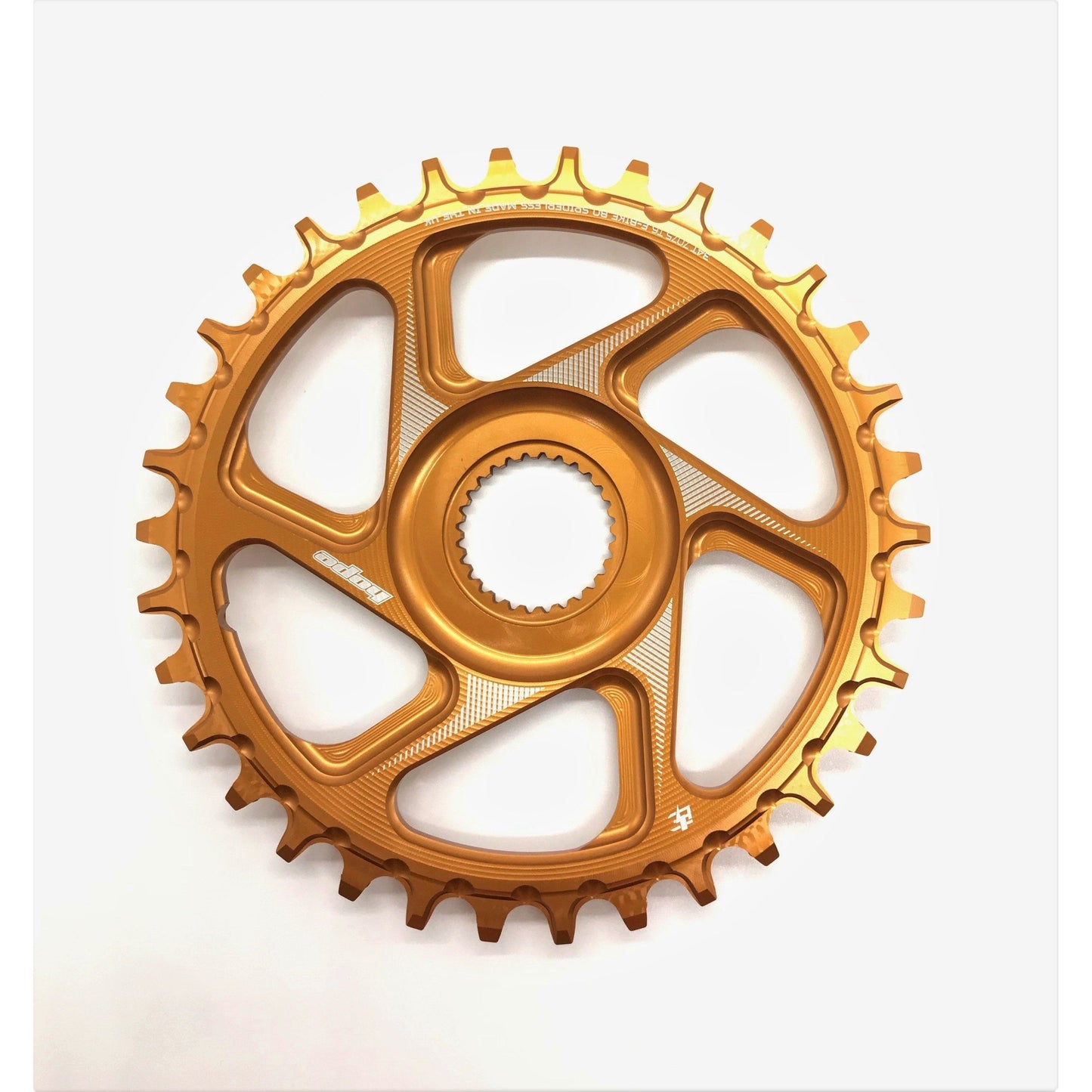 Hope Spiderless Retainer Chainring - Direct Mount - Bosch - 51-53mm Chainline - Round - 34T - 9-12 Speed - Orange - Alloy