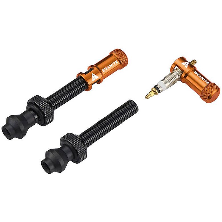 Granite Design Juicy Nipple Valve Cap and Valve Pair - 48mm - Orange