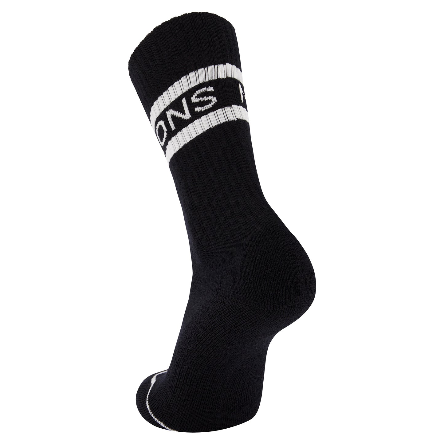 Mons Royale Signature Merino Crew Socks - L - Black / White - Image 2