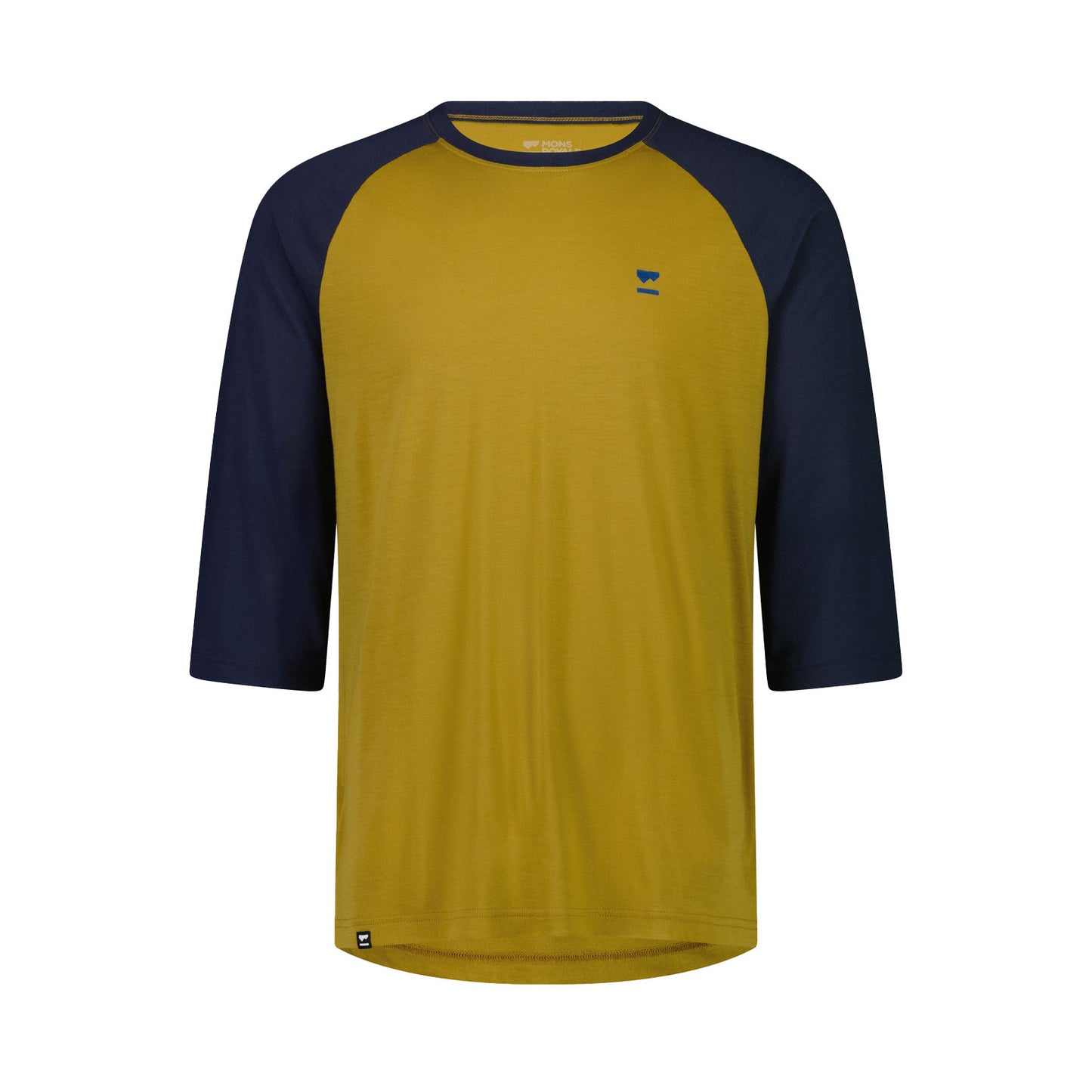 Mons Royale Tarn Merino Shift Raglan 3-4 Sleeve Mens Jersey - L - Cumin - Midnight - Image 4