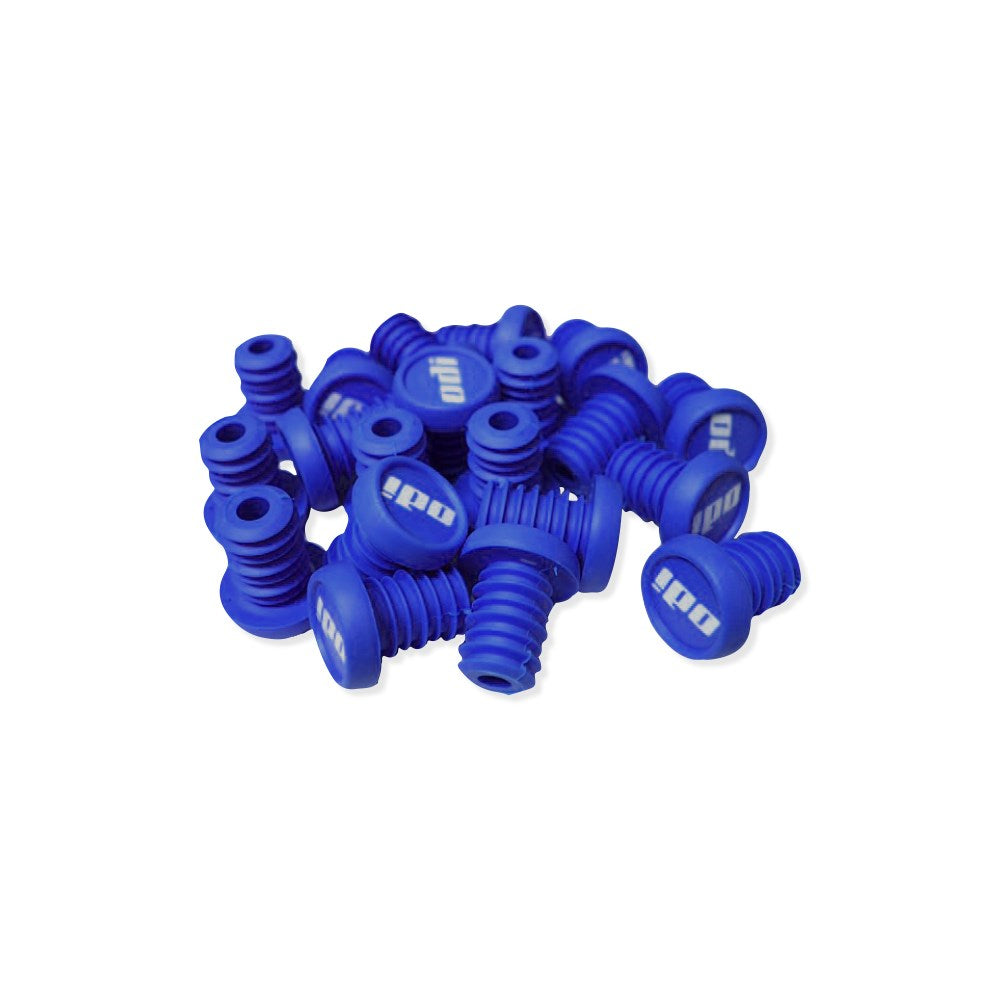 ODI BMX Bar End Cap Plugs - 20 Pack - End Plugs - Blue - White Logo - Image 1