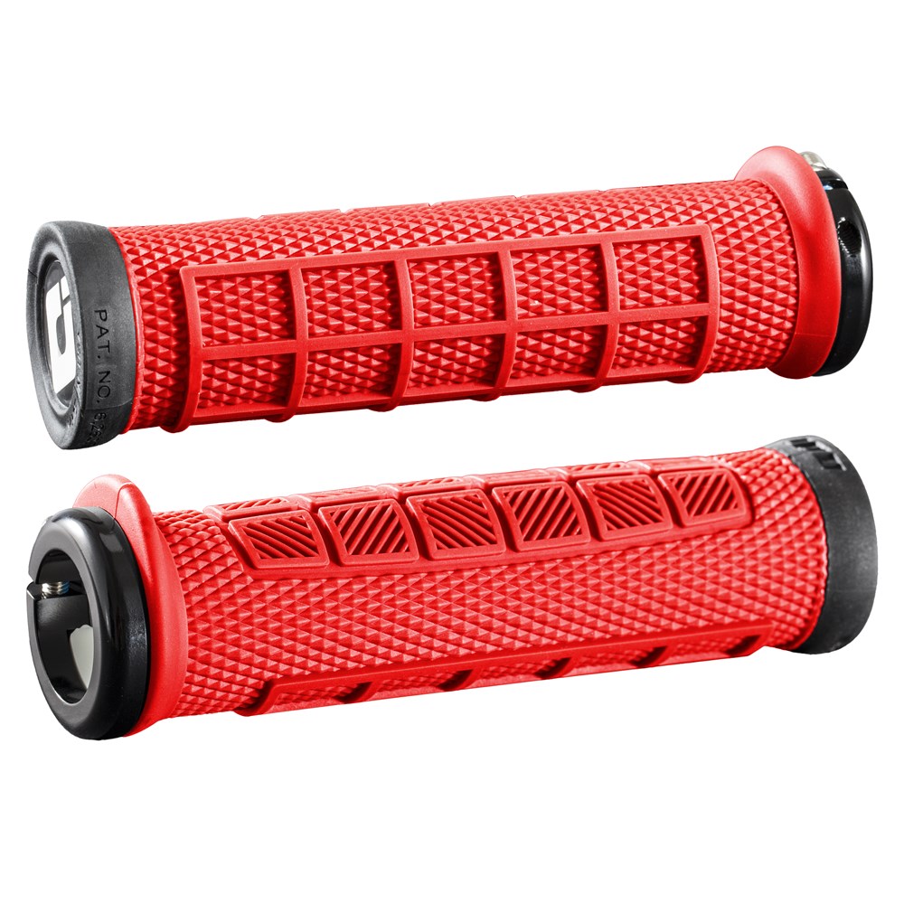 ODI Elite Motion V2.1 Lock On Grips - Red With Black Clamps - Single Lock On Grips - Image 1